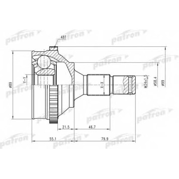 Шарнирный комплект приводного вала PATRON PCV1585