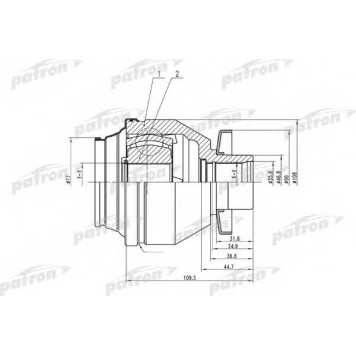Шарнирный комплект приводного вала PATRON PCV4843