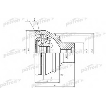 Шарнирный комплект приводного вала PATRON PCV4958