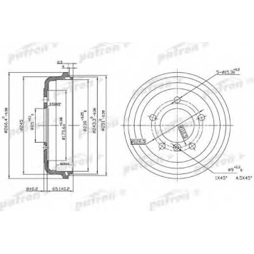 Тормозной барабан PATRON PDR1095