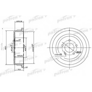Тормозной барабан PATRON PDR1482