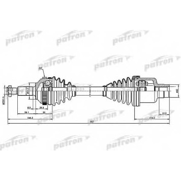 Приводной вал PATRON PDS1258