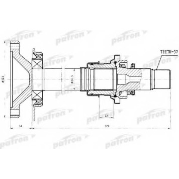 Приводной вал PATRON PDSV028