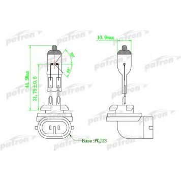 Лампа накаливания H27W/2 12В 27Вт PATRON PLH27W/2