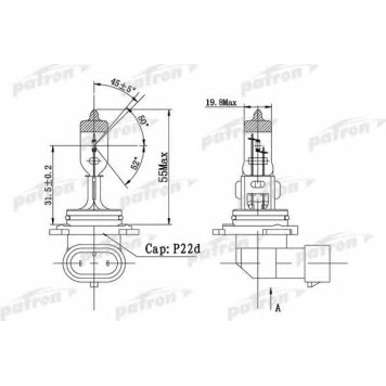 Лампа накаливания HB4 12В 51Вт PATRON PLHB4-12/51