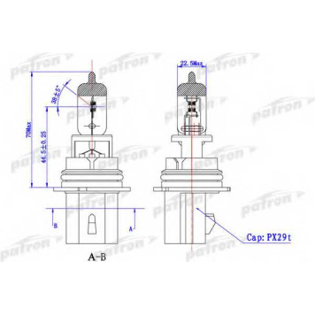 Лампа накаливания HB5 12В 65/55Вт PATRON PLHB5-65/55