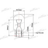 Лампа накаливания W21W 12В 21Вт PATRON PLW21W