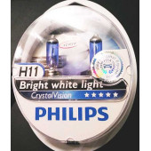 Лампы H11 12V 55W PGJ19-2 4300K(2шт) PHILIPS 12362CVSM (серия CrystalVision)
