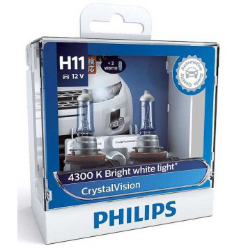 Лампы H11 12V 55W PGJ19-2 4300K(2шт) PHILIPS 12362CVSM (серия CrystalVision)-2
