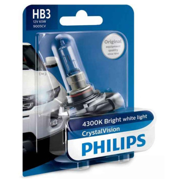 Лампа HB3 (9005) 12.8V 65W P20d PHILIPS 9005CVB1 (серия CrystalVision)