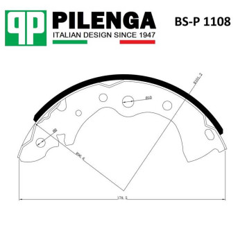 Колодки тормозные барабанные NISSAN Almera (B10)/(G15) <b>PILENGA BS-P1108</b>-1