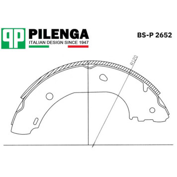 Колодки тормозные барабанные задние со скобами ручника BOXER II <b>PILENGA BS-P2652</b>-1