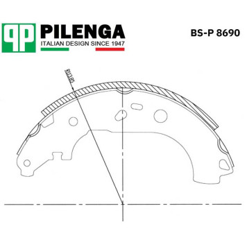 Колодки тормозные барабанные FOCUS 2, C-MAX <b>PILENGA BS-P8690</b>-1