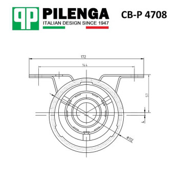 Промежуточная опора карданного вала 30мм TRANSIT 115 л.с. <b>PILENGA CB-P4708</b>-1