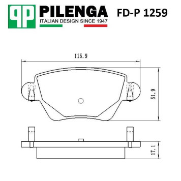 Колодки тормозные диск.задние MONDEO III c 2000 по 2004 <b>PILENGA FD-P1259</b>-1
