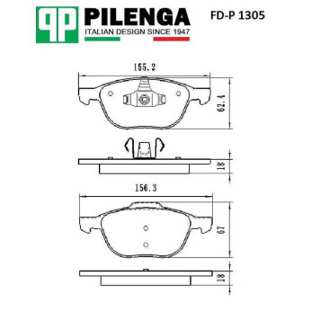 Колодки тормозные дисковые передние FOCUS 2 C-MAX MAZDA VOLVO FD-P 1305 <b>PILENGA FD-P1305</b>-1