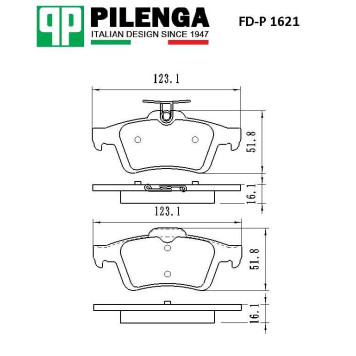 Колодки тормозные диск.задние FOCUS 2, FOCUS 3, C-MAX, MAZDA 3, VOLVO <b>PILENGA FD-P1621</b>-1