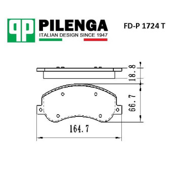 Колодки тормозные диск.передние усиленные с датч. износа TRANSIT <b>PILENGA FD-P1724T</b>-1