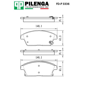 Колодки тормозные дисковые передние <b>PILENGA FD-P3336</b>-1