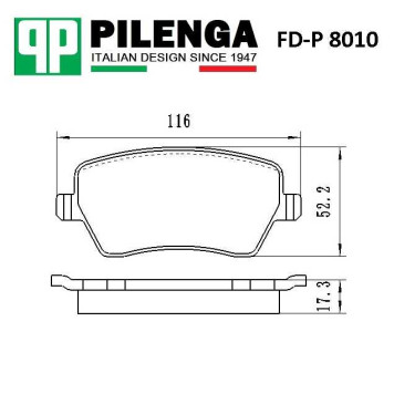 Колодки тормозные дисковые LADA LARGUS, LADA VESTA, DUSTER, NOTE, ALMERA <b>PILENGA FD-P8010</b>-1