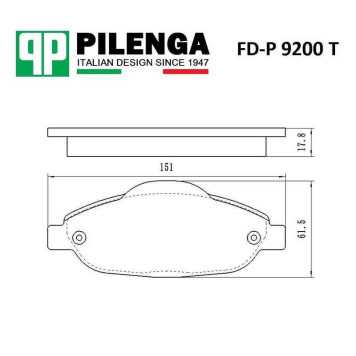 Колодки тормозные дисковые (усиленные) Peugeot 308,3008 1611140480 <b>PILENGA FD-P9200T</b>-1
