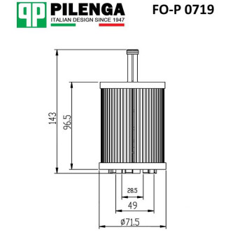 Фильтрующий элемент масляного фильтра AUDI, SKODA, VW, MITSUBISHI <b>PILENGA FO-P0719</b>-1