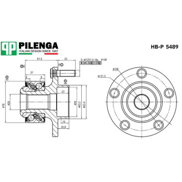 Ступица с подшипником в сборе передняя FOCUS 2, C-MAX <b>PILENGA HB-P5489</b>-1