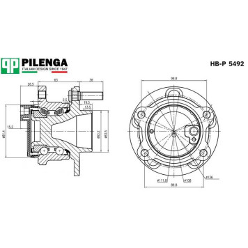 Ступица задняя без системы автоматической парковки FOCUS 3 <b>PILENGA HB-P5492</b>-3