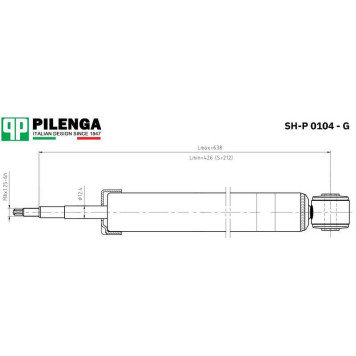 Амортизатор задний газовый FOCUS 1 <b>PILENGA SH-P0104-G</b>-1