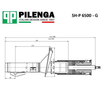 Амортизатор передний газовый TRANSIT c 2006 <b>PILENGA SH-P6500-G</b>-1