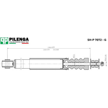 Амортизатор газовый задний LARGUS, LOGAN SH-P 7072 - G <b>PILENGA SH-P7072-G</b>-1