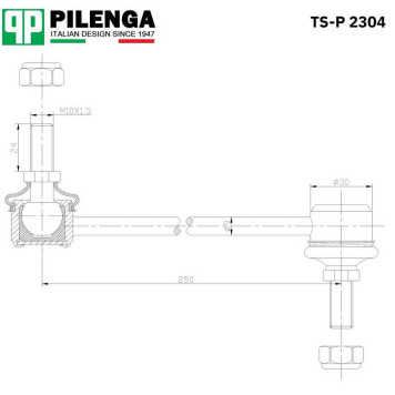 Стойка стабилизатора передняя SPECTRA, CERATO TS-P 2304 <b>PILENGA TS-P2304</b>-1