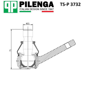Опора шаровая переднего нижнего рычага левая FORD FOCUS III <b>PILENGA TS-P3732</b>-1