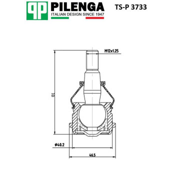 Опора шаровая нижняя SOLARIS/RIO <b>PILENGA TS-P3733</b>-1