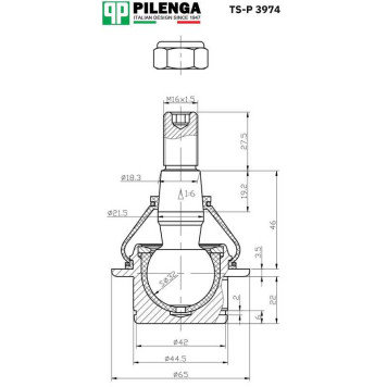 Опора шаровая левая/правая TRANSIT с 2014 TTG <b>PILENGA TS-P3974</b>-1
