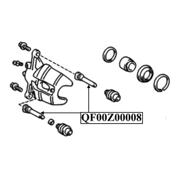 Втулка направляющая суппорта тормозного переднего <b>QUATTRO FRENI QF00Z00008</b>-2