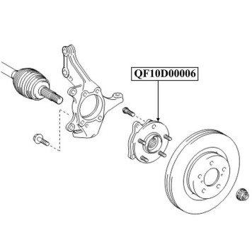 Ступица с подшипником FR RAV4 2005 ACA3 COROLLA 2006 15 AURIS 15 BLADE <b>QUATTRO FRENI QF10D00006</b>-2
