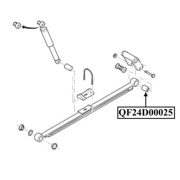 Сайлентблок задней рессоры <b>QUATTRO FRENI QF24D00025</b>-1