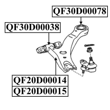 Сайлентблок передний переднего рычага <b>QUATTRO FRENI QF30D00038</b>-1