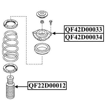 Опора переднего амортизатора правая без подшипника <b>QUATTRO FRENI QF42D00033</b>-1