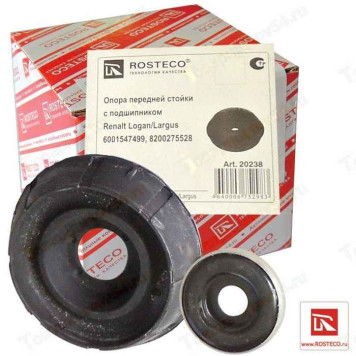 Опора передней стойки Renault Logan, LADA Largus в сборе с подшипником <b>ROSTECO 20238</b> 6001547499, 8200275528