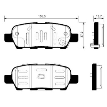 Колодки задние NISSAN JUKE, INIFINITI EX, M, Q50/70, QX50 <b>SANGSIN SP1250</b>