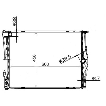 Радиатор BMW E90 1.6 / 1.8 / 2.0 / 2.3 / 2.5 / 2.8 / 3.0 05- / 1-SERIES E87 1.6 / 2.0 / 2.8 / 3.0 / 3.5 04- / X1 E84 2.5 / 2.8 <b>SAT BW0002-05</b>