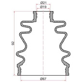 Пыльник шруса наружный SZ SX4 YA / YB11 AT, 06-,внутренний KIA PICANTO 04-11 (2 хомута.резина) <b>SAT C-1042</b>