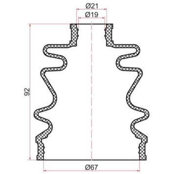 Пыльник шруса наружный SZ SX4 YA / YB11 AT, 06-,внутренний KIA PICANTO 04-11 (2 хомута.резина) <b>SAT C-1042</b>