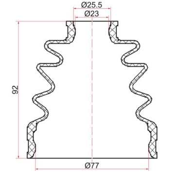 Пыльник шруса внутренний FR HONDA CR-V RD5 / RE (смазка, 2 хомута. резина) <b>SAT C-1083</b>