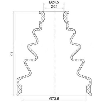 Пыльник шруса внутренний FR HONDA CR-V RD1 (смазка, 2 хомута. резина) <b>SAT C-1150</b>