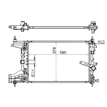 Радиатор CHEVROLET CRUZE / ORLANDO 1.8 09- / OPEL ASTRA J 1.6 09- / ZAFIRA C 1.8 10- (пластинчатый) <b>SAT CH0006</b>
