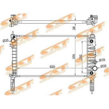 Радиатор OPEL MOKKA 1.4 12- <b>SAT CV0011-2</b>