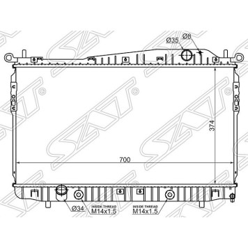 Радиатор DAEWOO MAGNUS / CHEVROLET EVANDA 1.8 / 2.0 02- / TOSCA / EPICA 2.0 / 2.5 06- <b>SAT DW0002-1</b>
